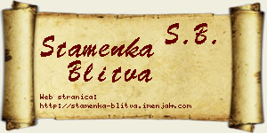 Stamenka Blitva vizit kartica